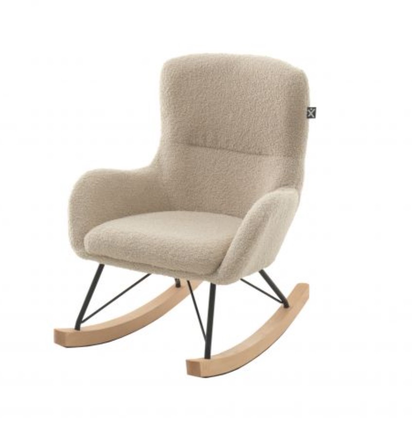 ROCKY chaise à bascule mini beige bouclé