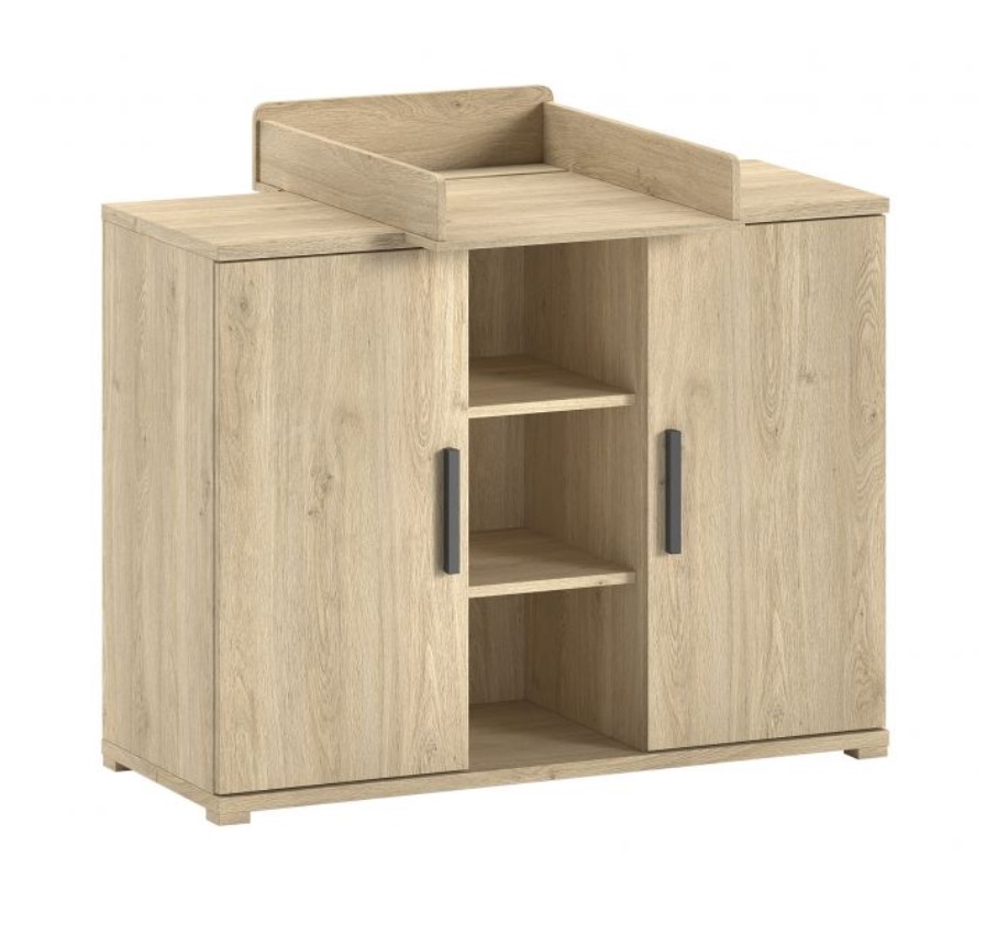 Commode SAM + plan à langer - Finition chêne