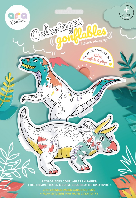 Coloriages Gonflables – 2 Dinos a colorier
