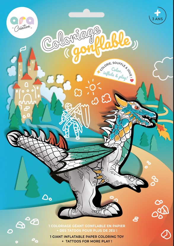 Coloriage Gonflable – 1 Dragon Geant a colorier
