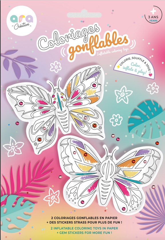Coloriages Gonflables – 2 Papillons a colorier