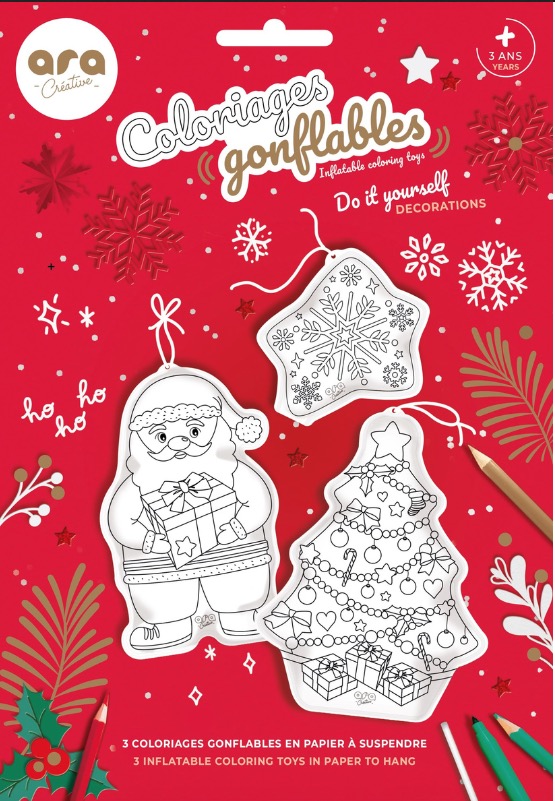 Noel – 3 coloriages gonflables a suspendre