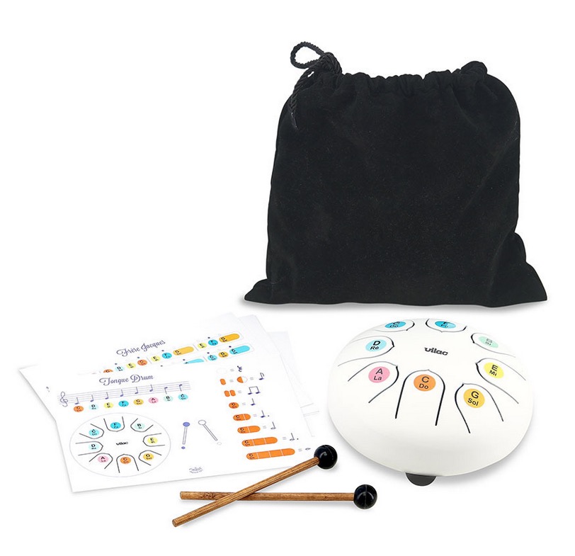 Tongue drum en metal - Blanc neige