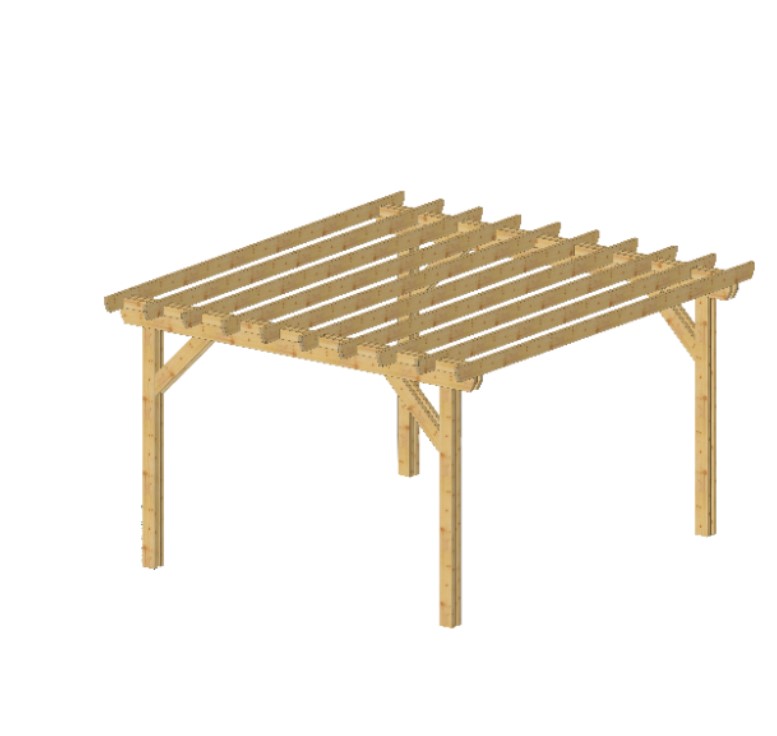 Pergola Indépendante - 4 m x 4 m - PIN DOUGLAS -16 m²