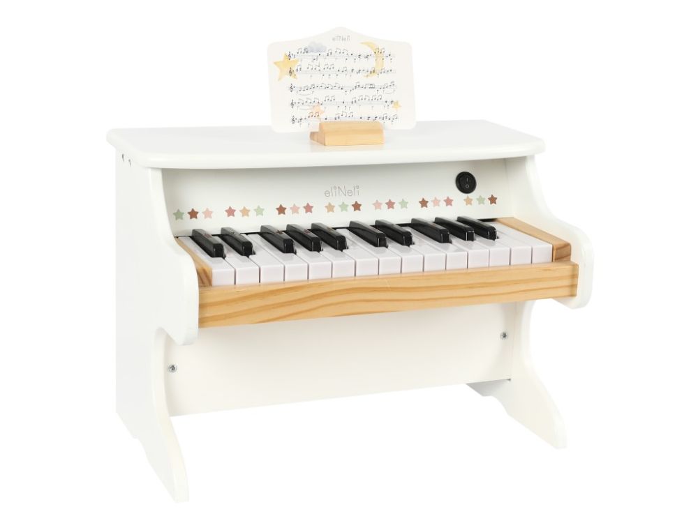 Piano en bois blanc enfant