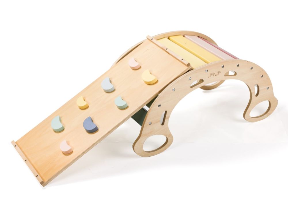 Balançoire Montessori 5en1 + planche 2en1 pastel