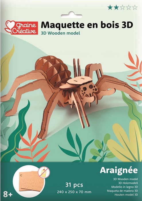 Maquette en bois 3D araignee