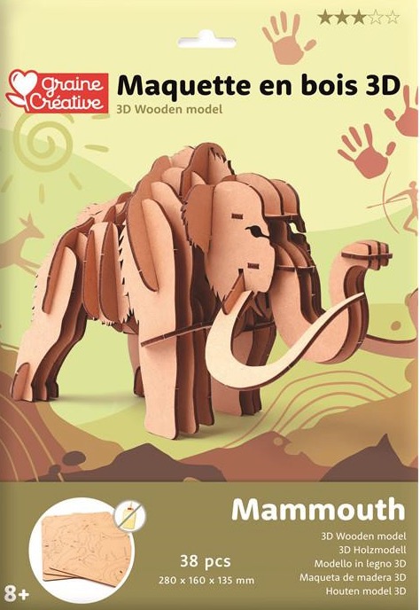 Maquette en bois 3D Mamouth