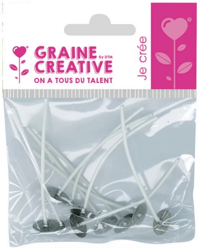 Lot de 10 meches enduites pour bougies