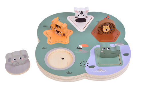 Small foot Safari Puzzle en cubes 5 pièce(s) Animaux