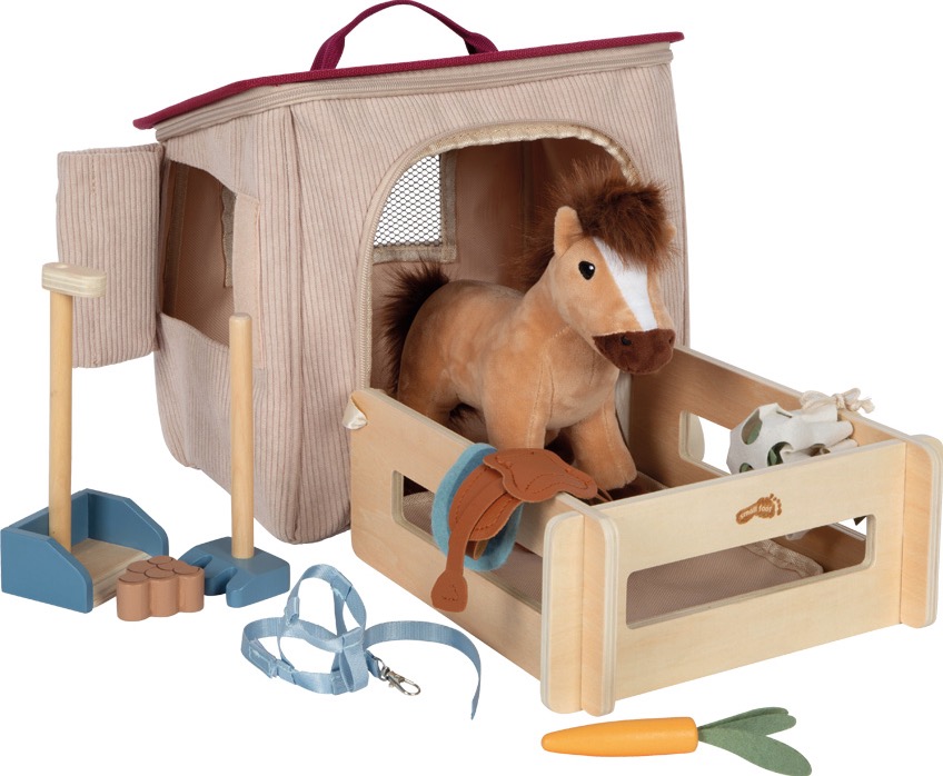 Set de jeu Cheval avec ecurie et accessoires dans un sac