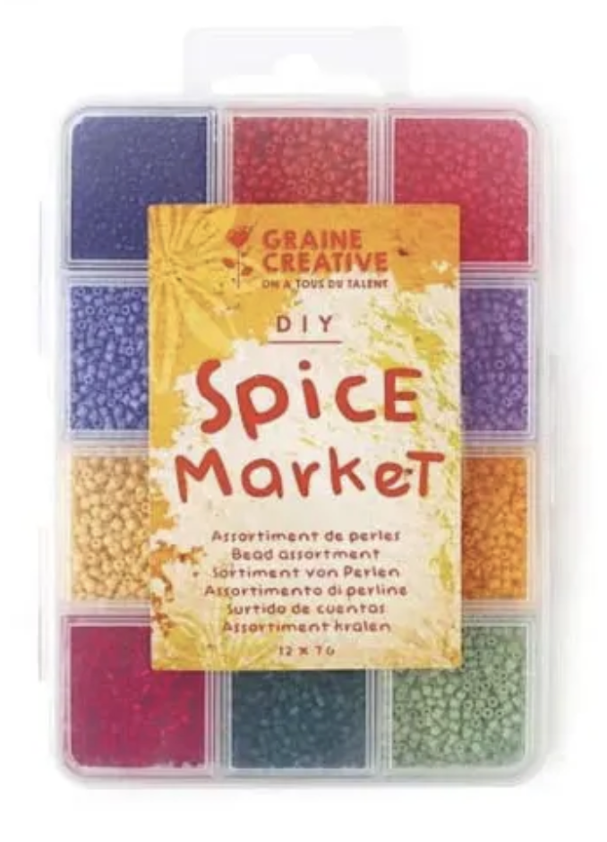 coffret perles rocailles 12 couleurs - Spice market - Graine creative