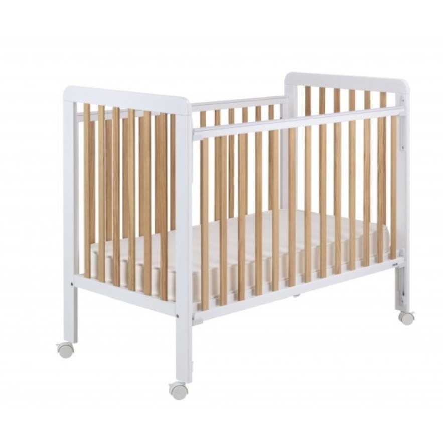 Lit bébé BARI à côté rabattable bois blanc