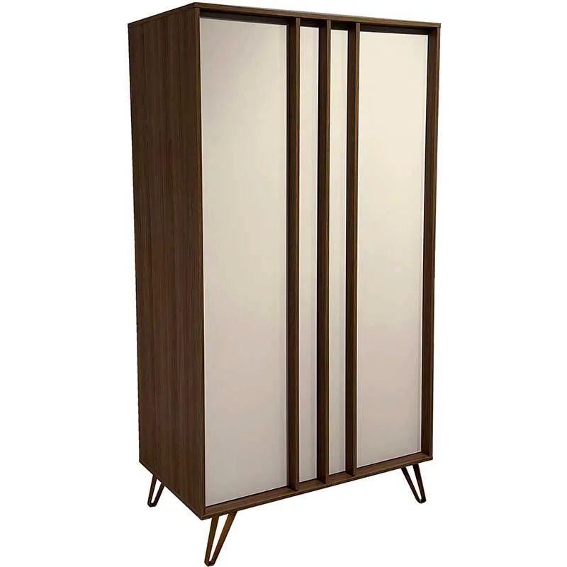 Armoire TRIESTRE noyer-blanc 2portes