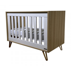 Lit bébé TRIESTRE chêne-blanc 60x120cm
