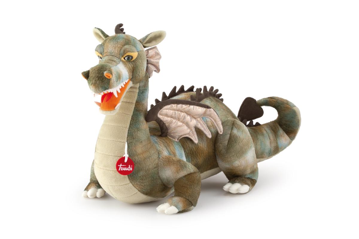 trudi - peluche dragon vert
