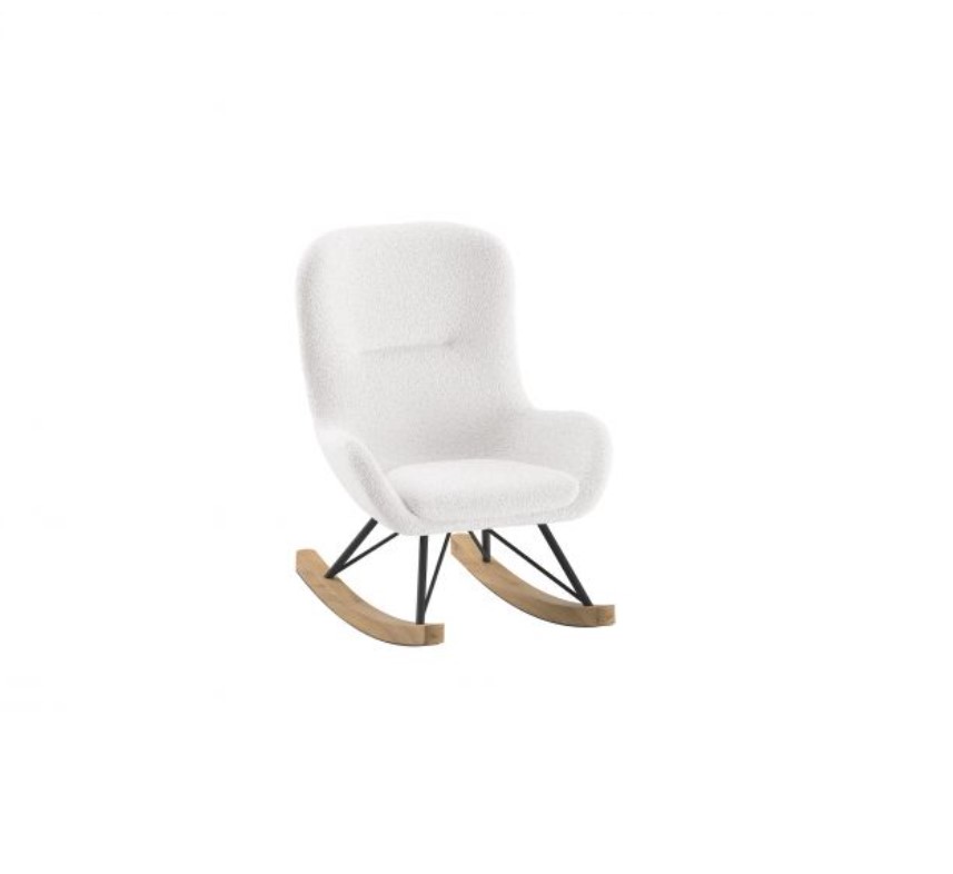 Chaise à bascule mini Rocky en tissu bouclé