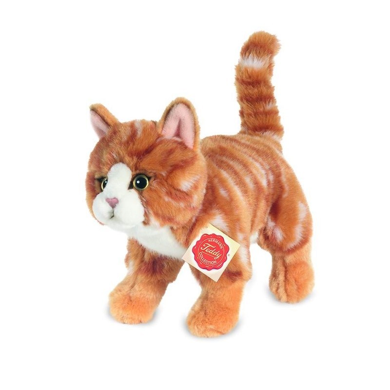 Peluche Chat debout rouge 20 cm