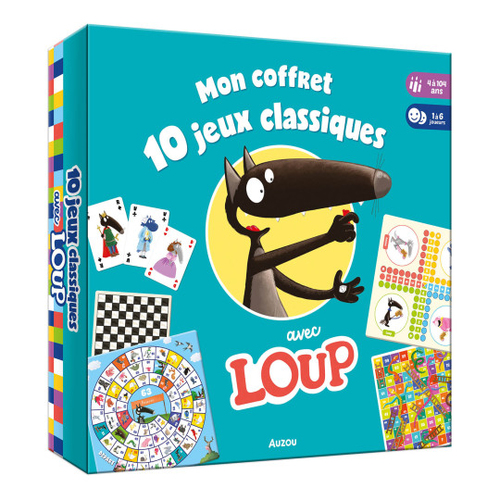 Auzou Mon coffret 10 jeux classiques avec Loup