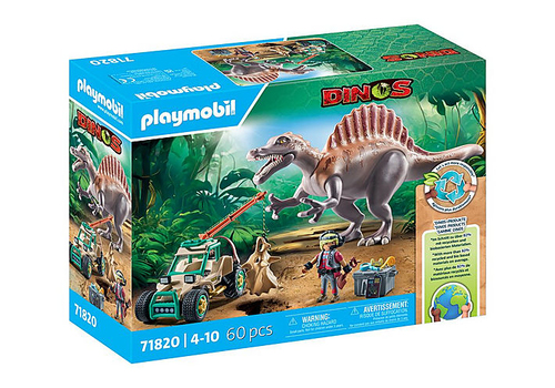 71820 Playmobil Spinosaure, chercheur et véhicule à grue