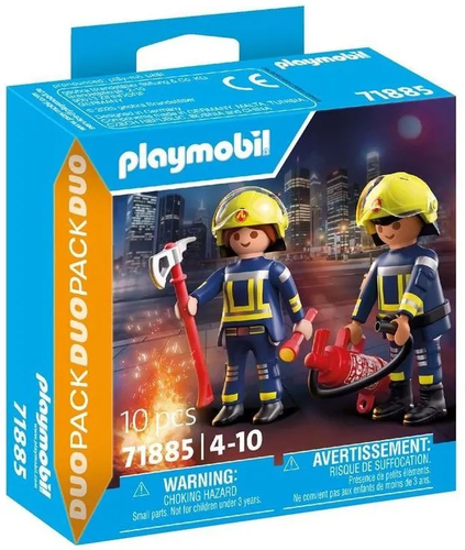71885 Playmobil Duo : Pompiers avec hache et extincteur