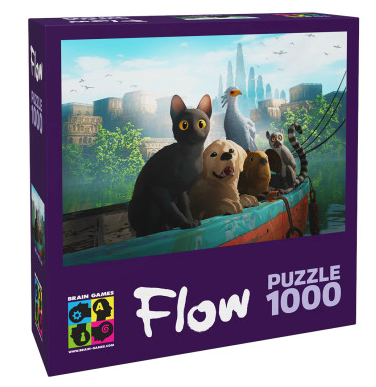 Puzzle 1000 pieces - flow - animaux sur un bateau