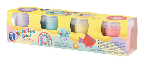 Rainbow 4 pots de Pate à modeler Bleu, Rose, Violet, Jaune