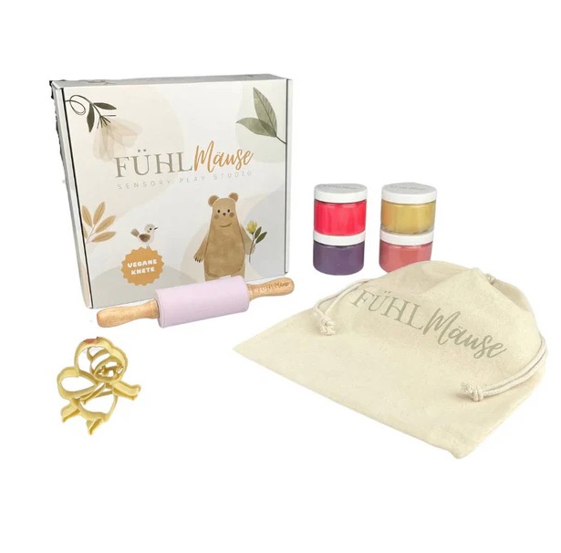Coffret 4 pots de pate a modeler naturel avec accessoire