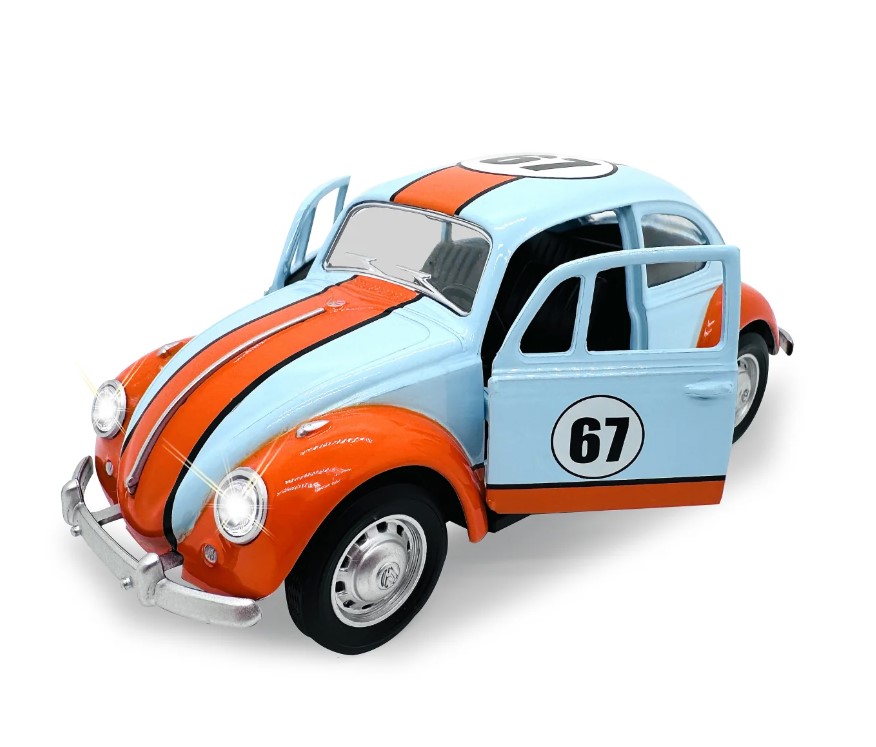 Volkswagen Coccinelle 1967 miniature 1:28 bleu clair avec piles