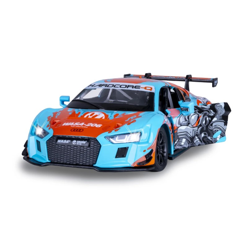 Audi R8 LMS miniature 1:24 bleue avec piles