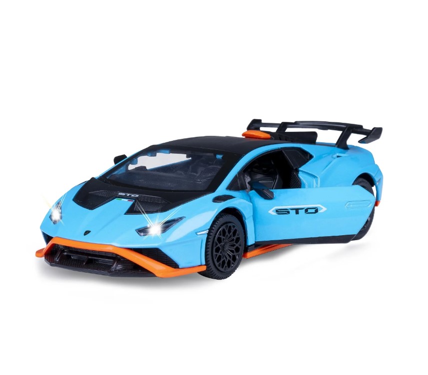 Lamborghini Huracán STO miniature 1:32 bleue avec piles