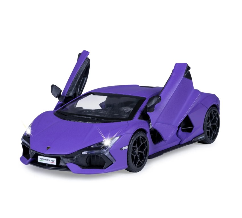 Lamborghini Revuelto miniature 1:32 violette avec piles