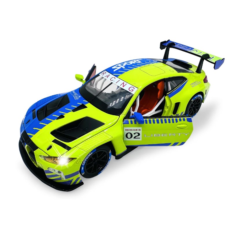 BMW M4 GT3 miniature 1:24 verte avec piles