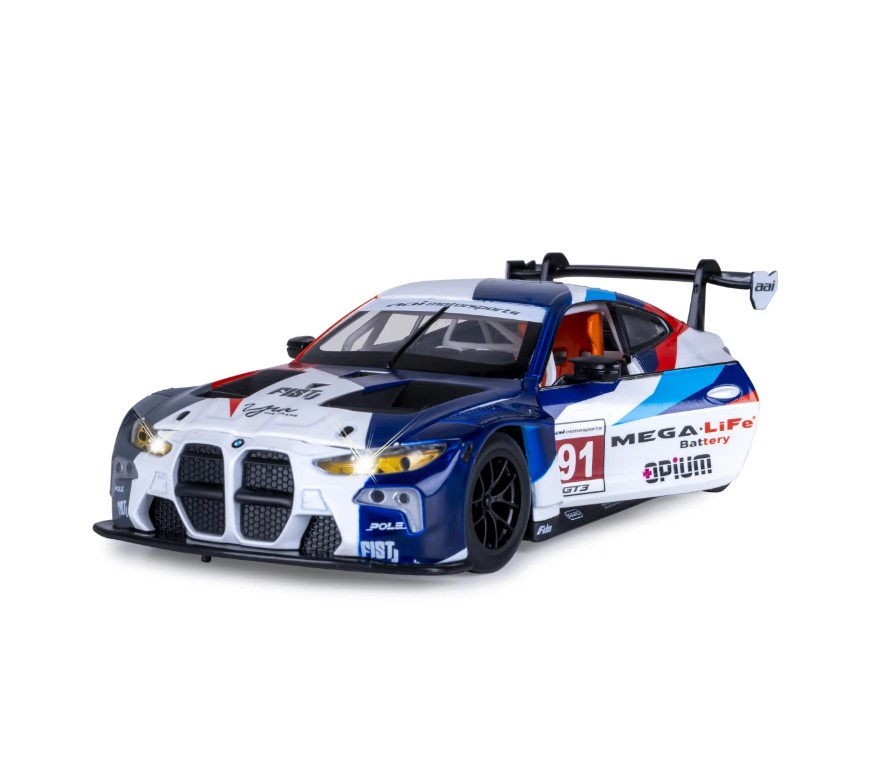 BMW M4 GT3 miniature 1:24 blanche avec piles