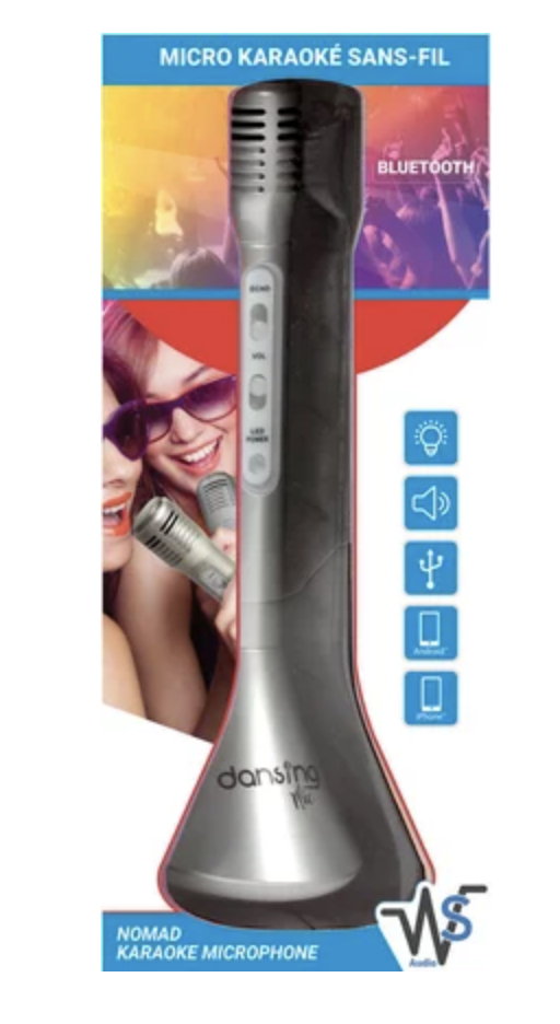 Micro de karaoke nomade - argente