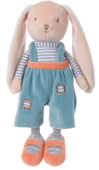 Bunny Brothers 30 cm Salopette bleu ciel