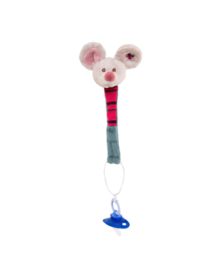 Attache tetine souris en peluche