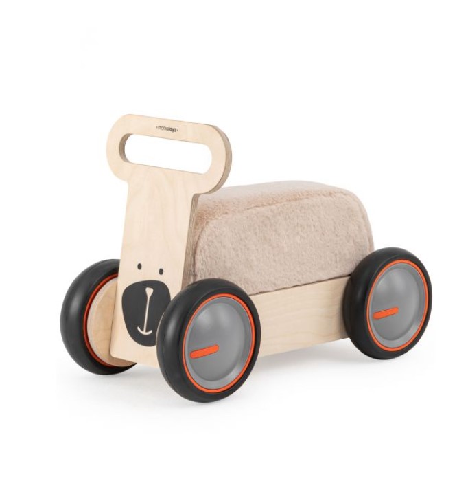 Porteur en bois ours naturel