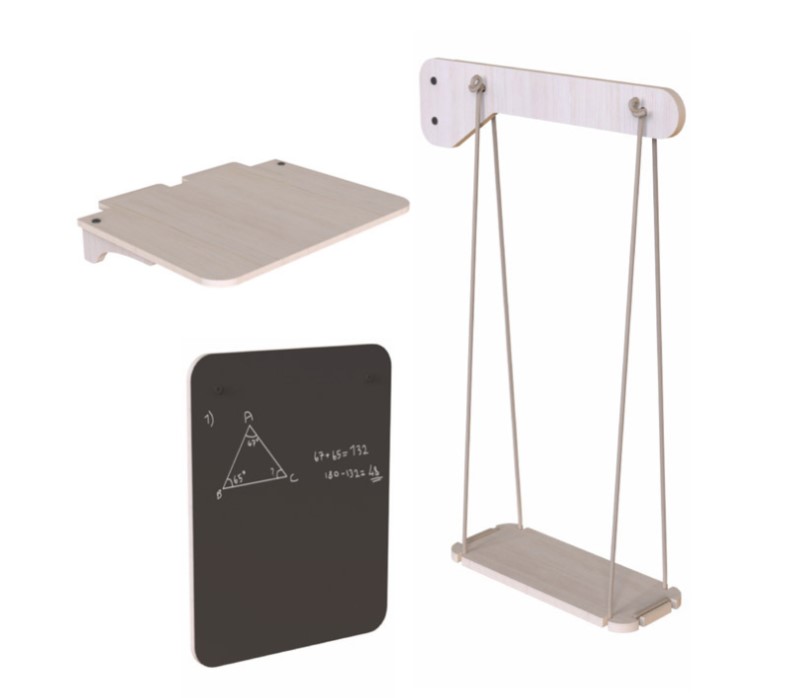 Bureau avec tableau et balançoire