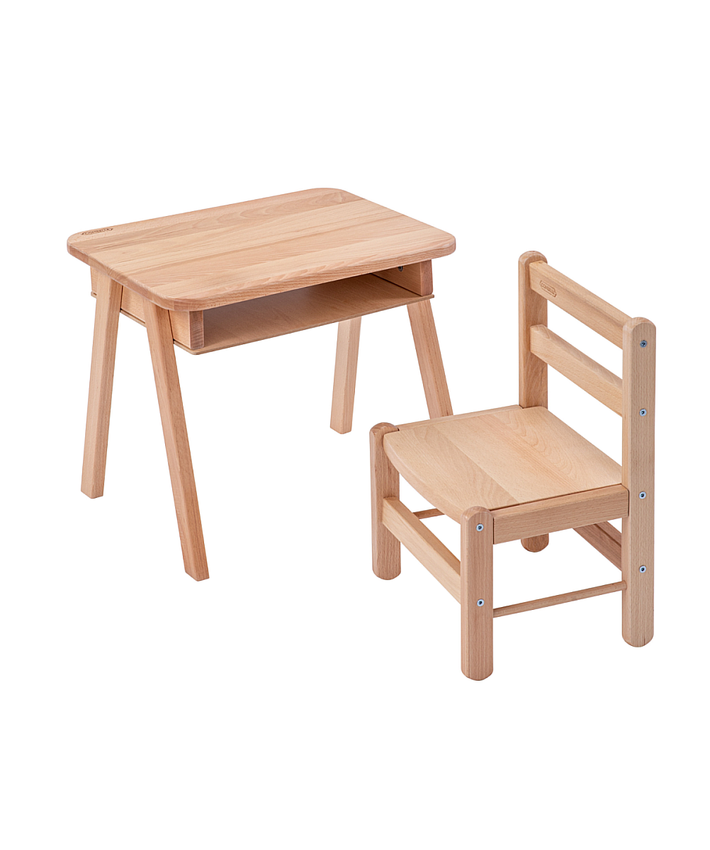 Petit bureau avec rangement TOM Vernis Naturel