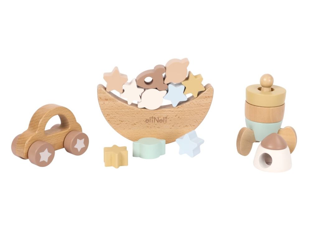 Coffret 3 en 1 de jeux d'équilibre en bois