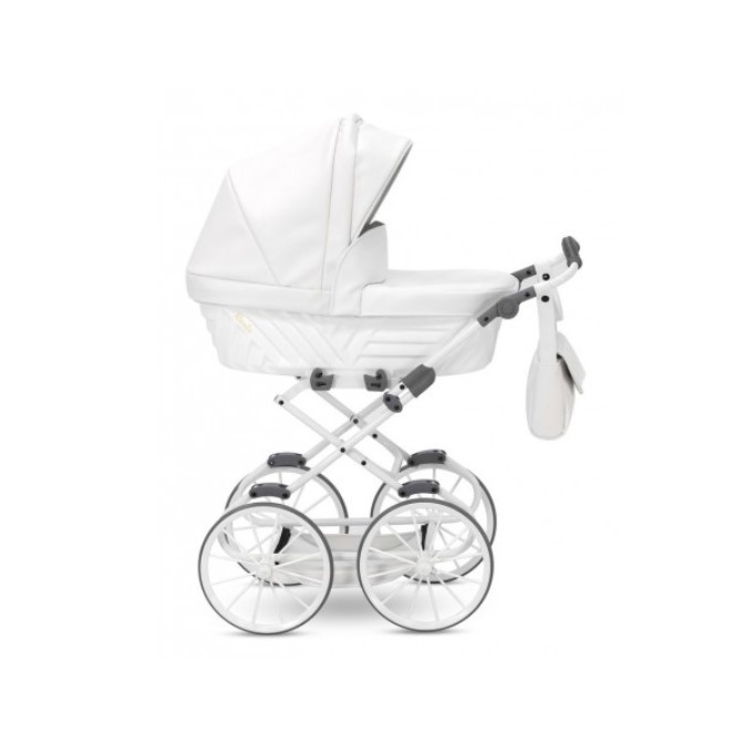 Poussette poupée blanc perle - Eco - cadre blanc