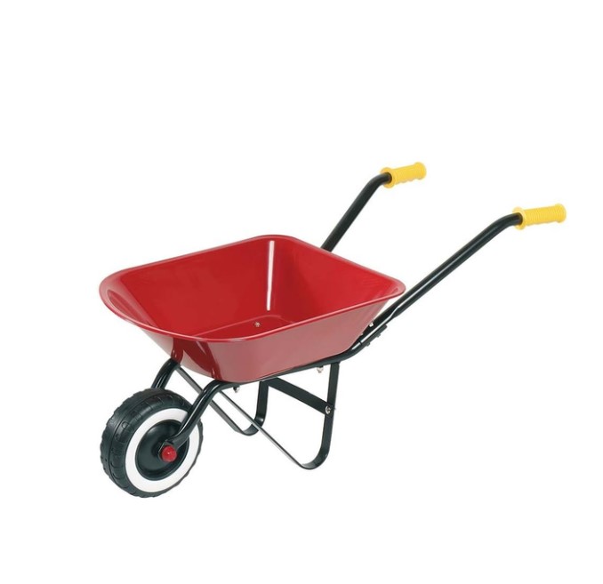 Brouette enfant rouge métal 