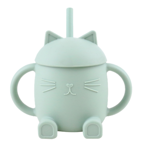 Tasse avec Paille en Silicone Chatty Menthe