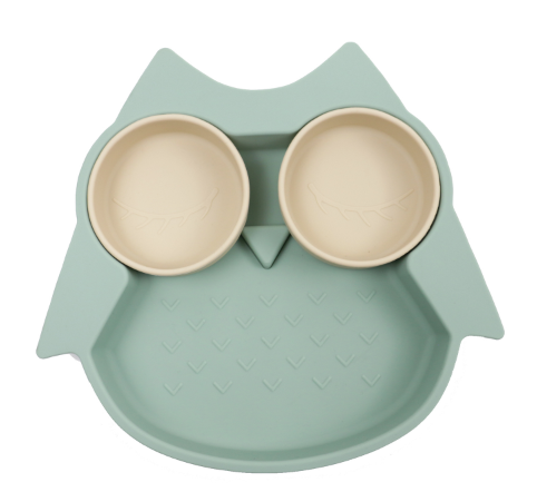 Assiette Compartimentee Hibou Elia Menthe