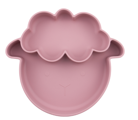 Assiette Compartimentee Mouton Rose Fonce
