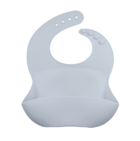 Bavoir en silicone avec Poche Silky Bleu Glacier