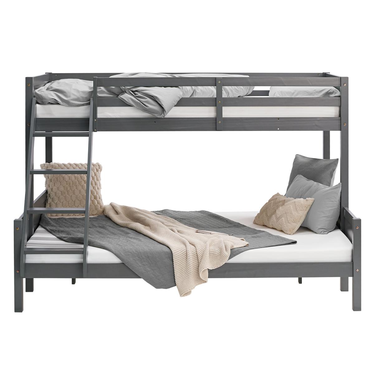 Lit superposé 90×200 et 140×200 cm avec 2 matelas