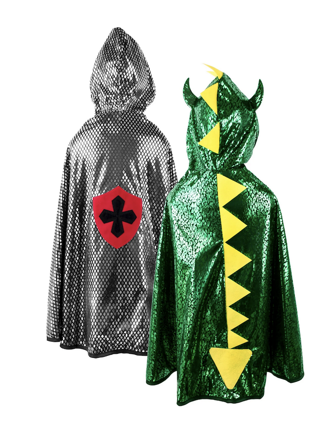 Cape reversible dragon et chevalier 5-6 ans - Great Pretenders