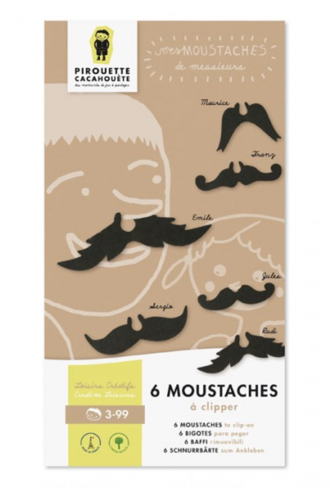 Kit creatif moustaches a clipper - Pirouette cacahouete